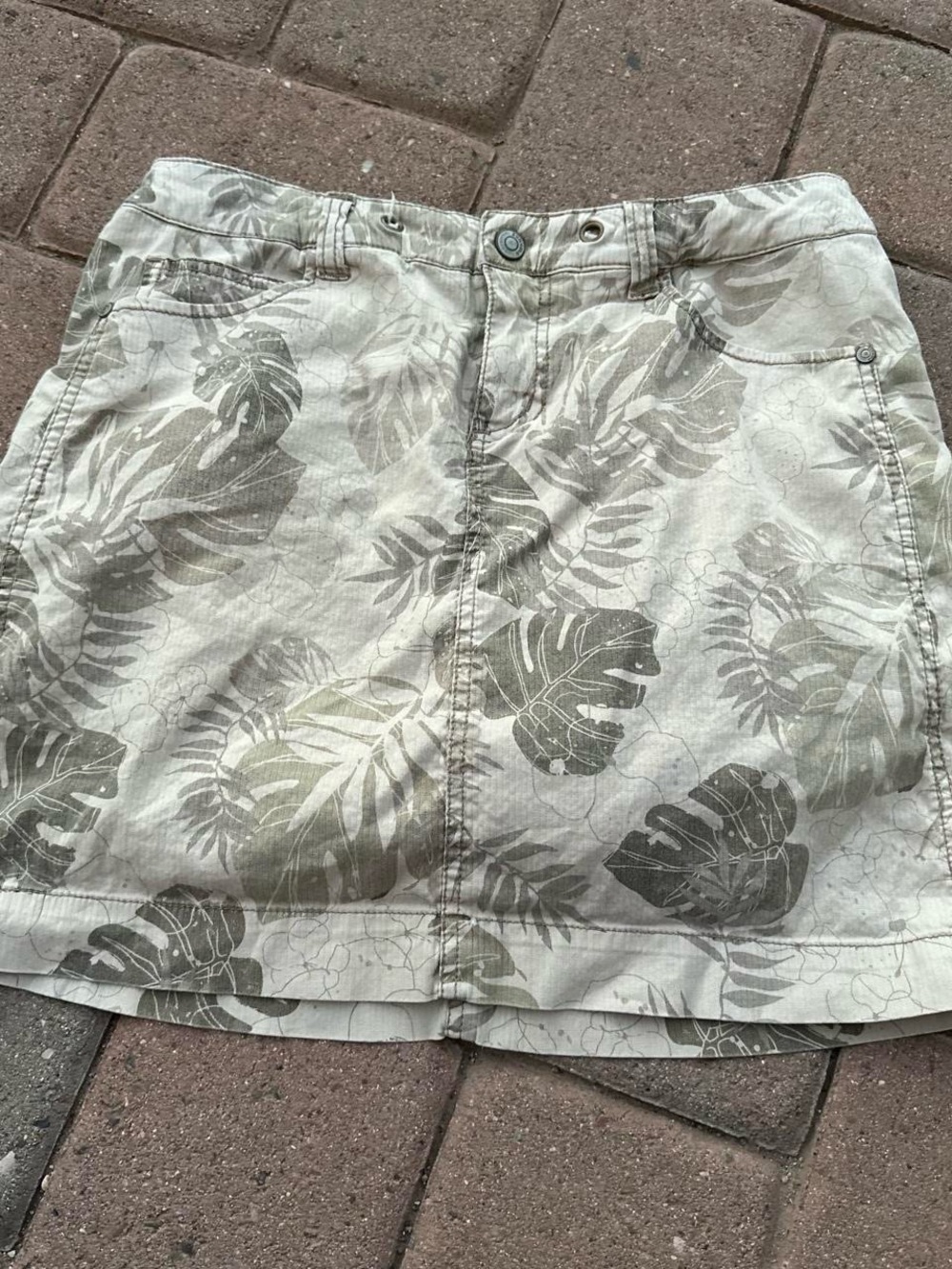 Sonoma leaf printed cotton mini skirt